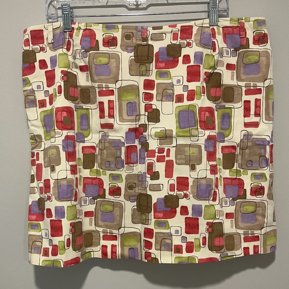 Liz Golf  Skort, Corduroy, Multicolor, Geometric pattern, Size 14